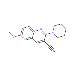 COc1ccc2nc(N3CCCCC3)c(C#N)cc2c1 ZINC000019096771