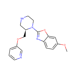 COc1ccc2nc(N3CCNC[C@@H]3COc3cccnc3)oc2c1 ZINC000114575024