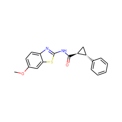 COc1ccc2nc(NC(=O)[C@H]3C[C@@H]3c3ccccc3)sc2c1 ZINC000000028441