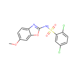 COc1ccc2nc(NS(=O)(=O)c3cc(Cl)ccc3Cl)oc2c1 ZINC000028572823