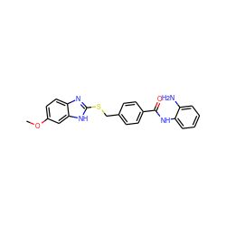 COc1ccc2nc(SCc3ccc(C(=O)Nc4ccccc4N)cc3)[nH]c2c1 ZINC000029037223