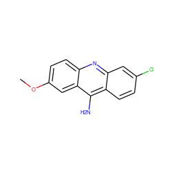 COc1ccc2nc3cc(Cl)ccc3c(N)c2c1 ZINC000004429033