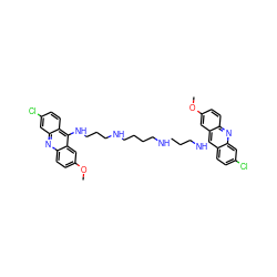 COc1ccc2nc3cc(Cl)ccc3c(NCCCNCCCCNCCCNc3c4ccc(Cl)cc4nc4ccc(OC)cc34)c2c1 ZINC000095574884