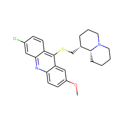 COc1ccc2nc3cc(Cl)ccc3c(SC[C@@H]3CCCN4CCCC[C@H]34)c2c1 ZINC000071294613