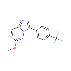 COc1ccc2ncc(-c3ccc(C(F)(F)F)cc3)n2n1 ZINC001772651702