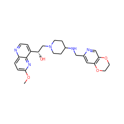 COc1ccc2nccc([C@@H](O)CN3CCC(NCc4cc5c(cn4)OCCO5)CC3)c2n1 ZINC000038470633