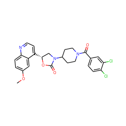 COc1ccc2nccc([C@@H]3CN(C4CCN(C(=O)c5ccc(Cl)c(Cl)c5)CC4)C(=O)O3)c2c1 ZINC000028893751