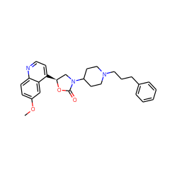 COc1ccc2nccc([C@H]3CN(C4CCN(CCCc5ccccc5)CC4)C(=O)O3)c2c1 ZINC000003948853