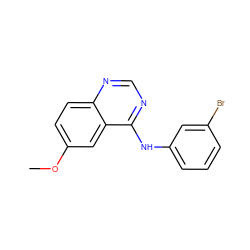 COc1ccc2ncnc(Nc3cccc(Br)c3)c2c1 ZINC000003815183