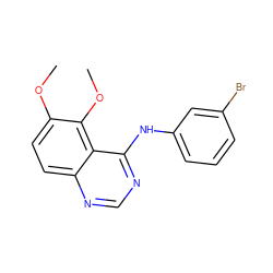 COc1ccc2ncnc(Nc3cccc(Br)c3)c2c1OC ZINC000013745562