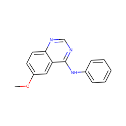 COc1ccc2ncnc(Nc3ccccc3)c2c1 ZINC000003815251