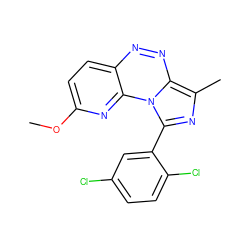 COc1ccc2nnc3c(C)nc(-c4cc(Cl)ccc4Cl)n3c2n1 ZINC000084711379