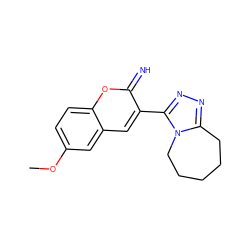 COc1ccc2oc(=N)c(-c3nnc4n3CCCCC4)cc2c1 ZINC000004949131