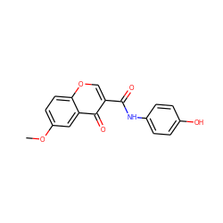 COc1ccc2occ(C(=O)Nc3ccc(O)cc3)c(=O)c2c1 ZINC001772610910