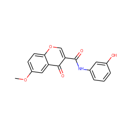 COc1ccc2occ(C(=O)Nc3cccc(O)c3)c(=O)c2c1 ZINC001772648722