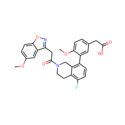 COc1ccc2onc(CC(=O)N3CCc4c(F)ccc(-c5cc(CC(=O)O)ccc5OC)c4C3)c2c1 ZINC000144001043