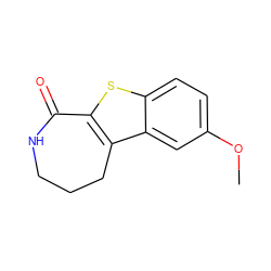 COc1ccc2sc3c(c2c1)CCCNC3=O ZINC000043022234