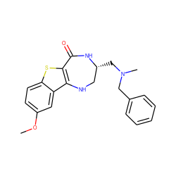 COc1ccc2sc3c(c2c1)NC[C@@H](CN(C)Cc1ccccc1)NC3=O ZINC000043077781