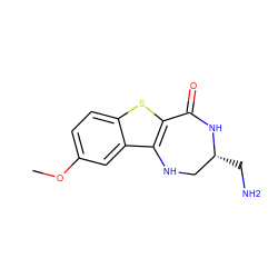 COc1ccc2sc3c(c2c1)NC[C@@H](CN)NC3=O ZINC000039258537