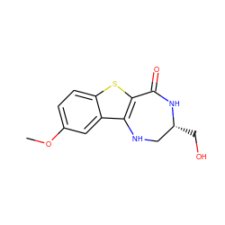 COc1ccc2sc3c(c2c1)NC[C@@H](CO)NC3=O ZINC000042963744