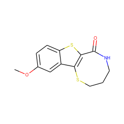 COc1ccc2sc3c(c2c1)SCCCNC3=O ZINC000066075535