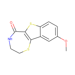 COc1ccc2sc3c(c2c1)SCCNC3=O ZINC000000006473