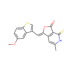 COc1ccc2scc(/C=C3\OC(=O)c4c3cc(C)[nH]c4=S)c2c1 ZINC000040847660