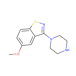 COc1ccc2snc(N3CCNCC3)c2c1 ZINC000013650157