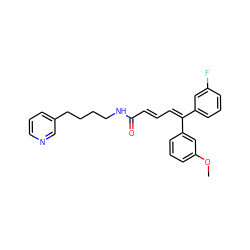 COc1cccc(/C(=C\C=C\C(=O)NCCCCc2cccnc2)c2cccc(F)c2)c1 ZINC000029544515