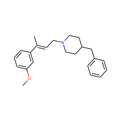 COc1cccc(/C(C)=C/CN2CCC(Cc3ccccc3)CC2)c1 ZINC000073157993