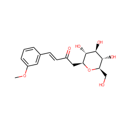 COc1cccc(/C=C/C(=O)C[C@@H]2O[C@H](CO)[C@@H](O)[C@H](O)[C@H]2O)c1 ZINC000299832167