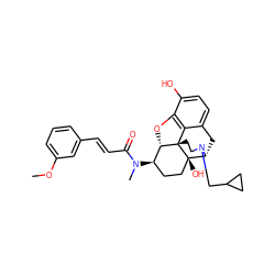 COc1cccc(/C=C/C(=O)N(C)[C@@H]2CC[C@@]3(O)[C@H]4Cc5ccc(O)c6c5[C@@]3(CCN4CC3CC3)[C@H]2O6)c1 ZINC000049878431