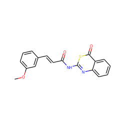 COc1cccc(/C=C/C(=O)Nc2nc3ccccc3c(=O)s2)c1 ZINC000096905818