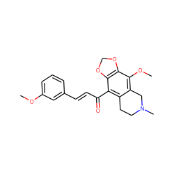 COc1cccc(/C=C/C(=O)c2c3c(c(OC)c4c2OCO4)CN(C)CC3)c1 ZINC000020112803