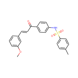 COc1cccc(/C=C/C(=O)c2ccc(NS(=O)(=O)c3ccc(C)cc3)cc2)c1 ZINC000008686717