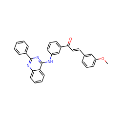 COc1cccc(/C=C/C(=O)c2cccc(Nc3nc(-c4ccccc4)nc4ccccc34)c2)c1 ZINC000653836247