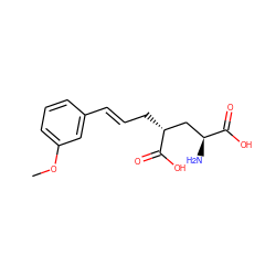 COc1cccc(/C=C/C[C@H](C[C@H](N)C(=O)O)C(=O)O)c1 ZINC000013808415