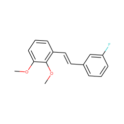 COc1cccc(/C=C/c2cccc(F)c2)c1OC ZINC001772626199