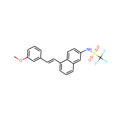 COc1cccc(/C=C/c2cccc3cc(NS(=O)(=O)C(F)(F)F)ccc23)c1 ZINC000013560084