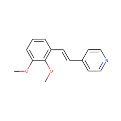 COc1cccc(/C=C/c2ccncc2)c1OC ZINC000000194496