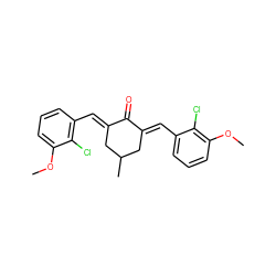 COc1cccc(/C=C2\CC(C)C/C(=C\c3cccc(OC)c3Cl)C2=O)c1Cl ZINC000653730290