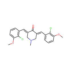 COc1cccc(/C=C2\CN(C)C/C(=C\c3cccc(OC)c3Cl)C2=O)c1Cl ZINC000653735438