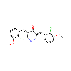 COc1cccc(/C=C2\CNC/C(=C\c3cccc(OC)c3Cl)C2=O)c1Cl ZINC000653737408