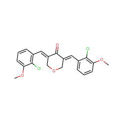 COc1cccc(/C=C2\COC/C(=C\c3cccc(OC)c3Cl)C2=O)c1Cl ZINC000653720264