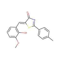 COc1cccc(/C=C2\SC(c3ccc(C)cc3)=NC2=O)c1O ZINC000000031269