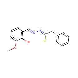 COc1cccc(/C=N/N=C(\S)Cc2ccccc2)c1O ZINC000013589615