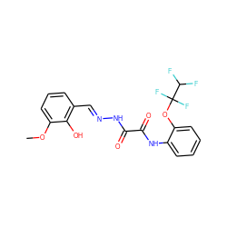 COc1cccc(/C=N/NC(=O)C(=O)Nc2ccccc2OC(F)(F)C(F)F)c1O ZINC000003083861