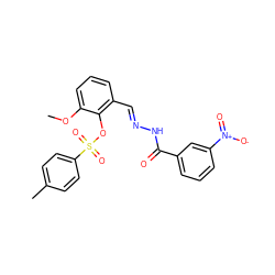 COc1cccc(/C=N/NC(=O)c2cccc([N+](=O)[O-])c2)c1OS(=O)(=O)c1ccc(C)cc1 ZINC000002077243