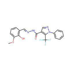 COc1cccc(/C=N/NC(=O)c2cnn(-c3ccccc3)c2C(F)(F)F)c1O ZINC000001957522