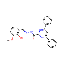 COc1cccc(/C=N/NC(=O)c2nc(-c3ccccc3)cc(-c3ccccc3)n2)c1O ZINC000001230176